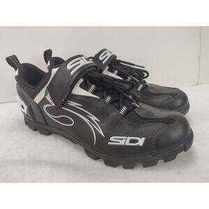 SIDI Mens 10 EU 43 Epic Mountain Bike Cycling Shoes Black White MTB Cleats